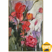 CRIMSON BLOOMS 137x91 cm