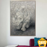 WISE RHINOCEROS 101x76 cm