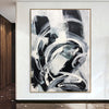 Original Painting on Canvas Black and White Wall Art Canvas Grey Artwork Modern Oil Painting Contemporary Wall Art for Indie Room Decor | SNOWSTORM - Trend Gallery Art | Original Abstract Paintings