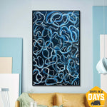 BLUE SWIRL SYMPHONY 116x76 cm