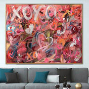 Large Abstract Graffiti Style Paintings On Canvas Modern Urban Fine Art Original Romantic Painting | XOXO - Trend Gallery Art | Original Abstract Paintings